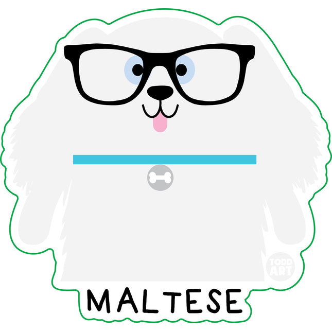 Bow Wow Meow Maltese Vinyl Sticker