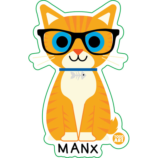 Bow Wow Meow Manx Vinyl Sticker