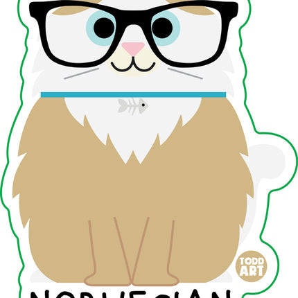 Bow Wow Meow Norwegian Forest Vinyl Sticker