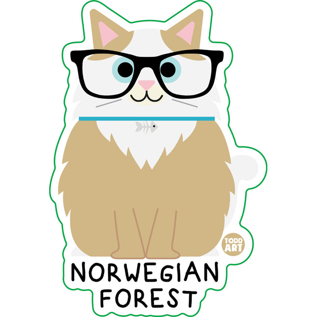 Bow Wow Meow Norwegian Forest Vinyl Sticker
