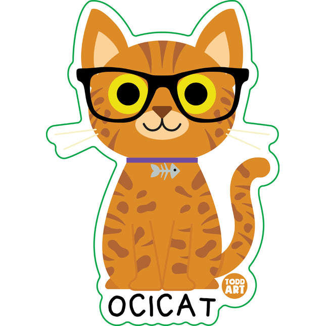 Bow Wow Meow Ocicat Vinyl Sticker