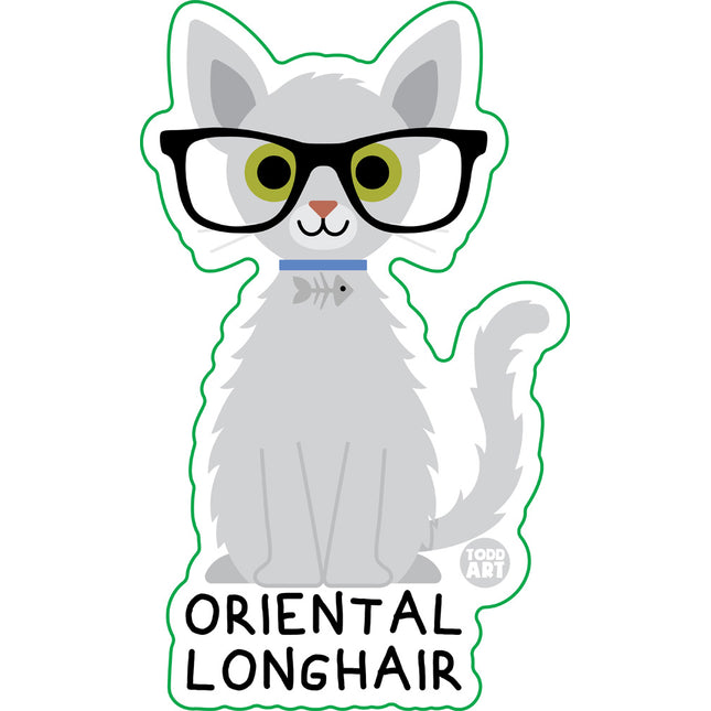 Bow Wow Meow Oriental Longhair Vinyl Sticker