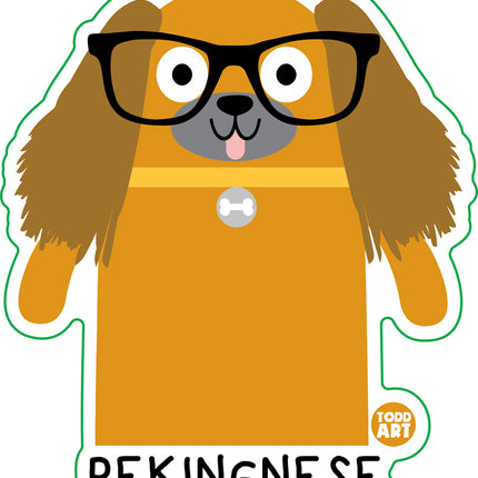 Bow Wow Meow Pekingnese Vinyl Sticker