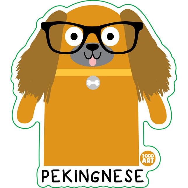Bow Wow Meow Pekingnese Vinyl Sticker