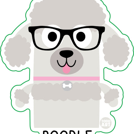 Bow Wow Meow Poodle Vinyl Sticker