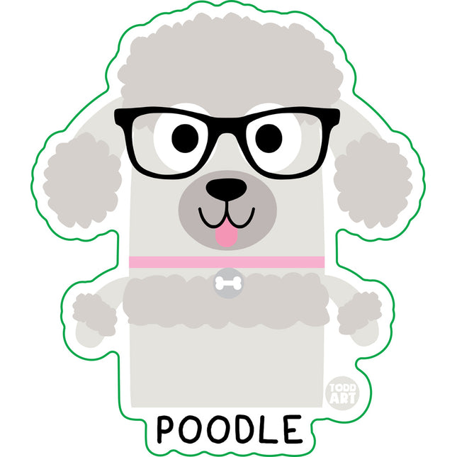 Bow Wow Meow Poodle Vinyl Sticker