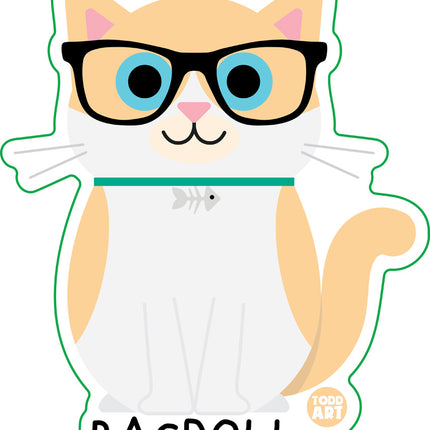 Bow Wow Meow Ragdoll Vinyl Sticker