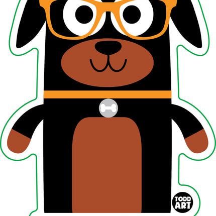 Bow Wow Meow Rottweiler Vinyl Sticker