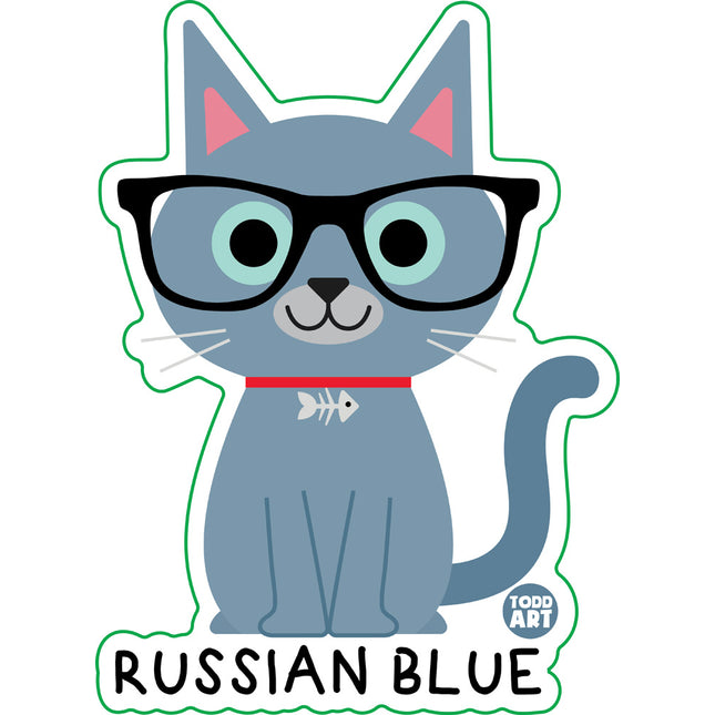 Bow Wow Meow Russian Blue Vinyl Sticker