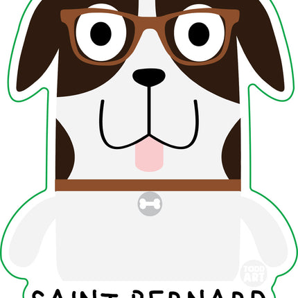 Bow Wow Meow Saint Bernard Vinyl Sticker