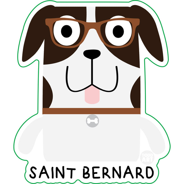 Bow Wow Meow Saint Bernard Vinyl Sticker