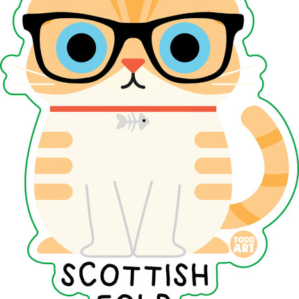 Bow Wow Meow Scottish Fold Vinyl Sticker