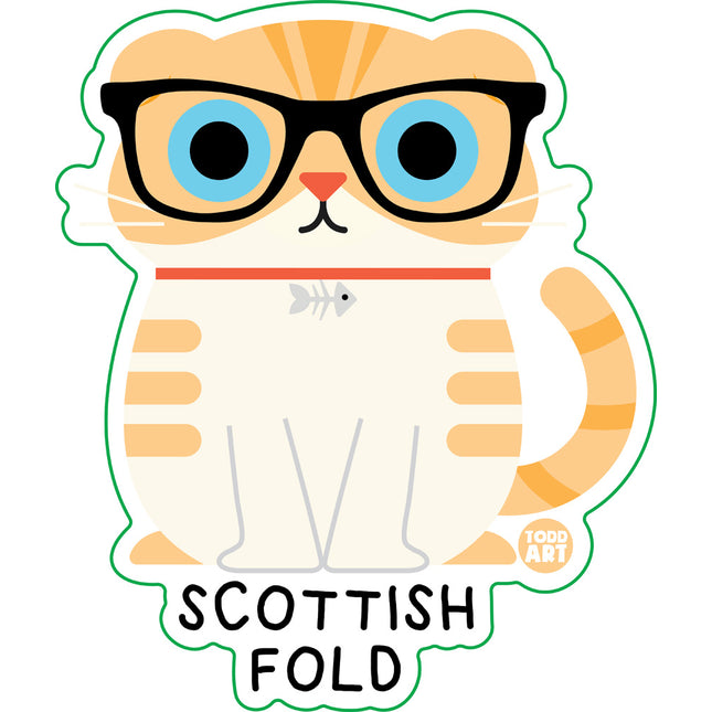 Bow Wow Meow Scottish Fold Vinyl Sticker