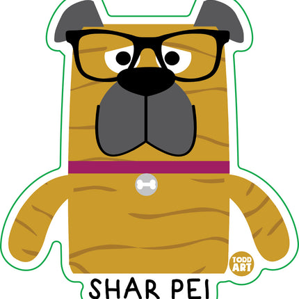 Bow Wow Meow Shar Pei Vinyl Sticker