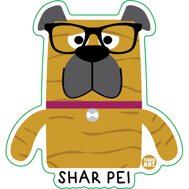 Bow Wow Meow Shar Pei Vinyl Sticker