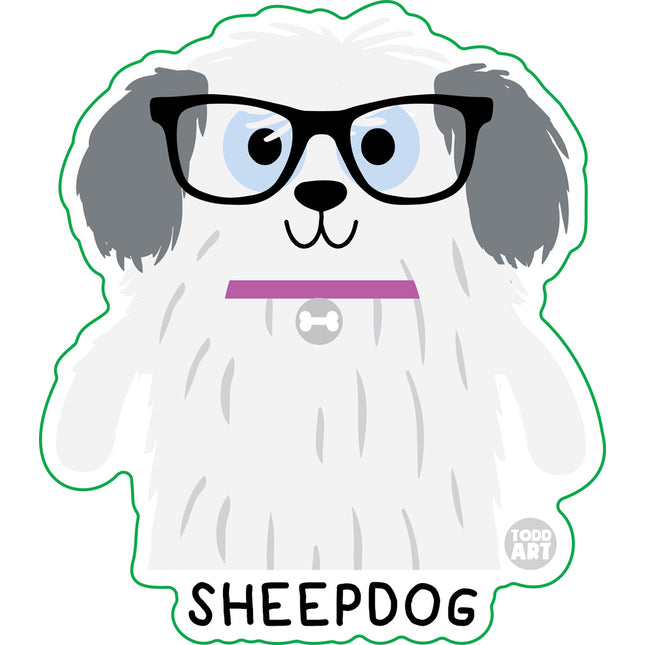 Bow Wow Meow Sheepdog Vinyl Sticker