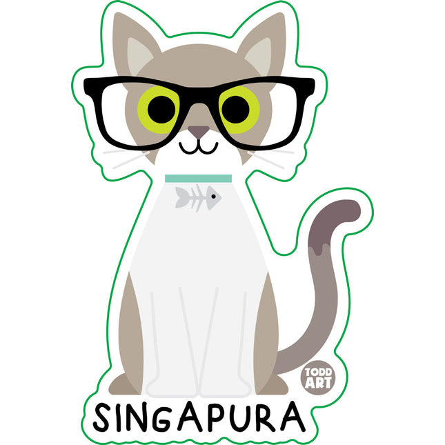 Bow Wow Meow Singapura Vinyl Sticker