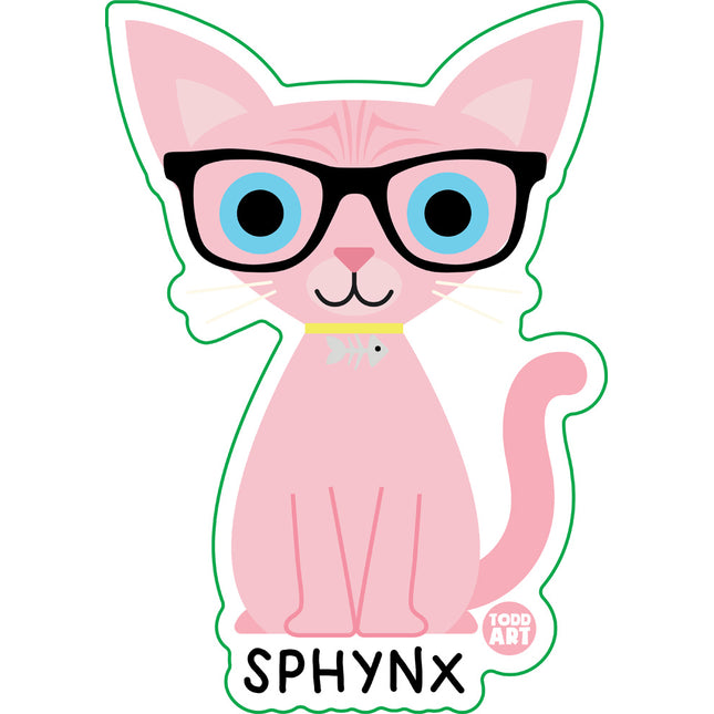 Bow Wow Meow Sphynx Vinyl Sticker