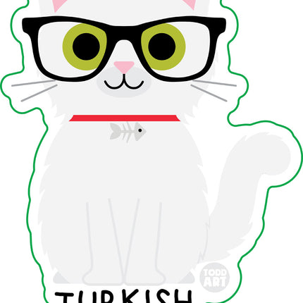 Bow Wow Meow Turkish Angora Vinyl Sticker