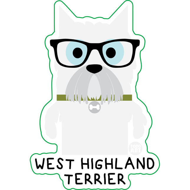 Bow Wow Meow West Highland Terrier Vinyl Sticker