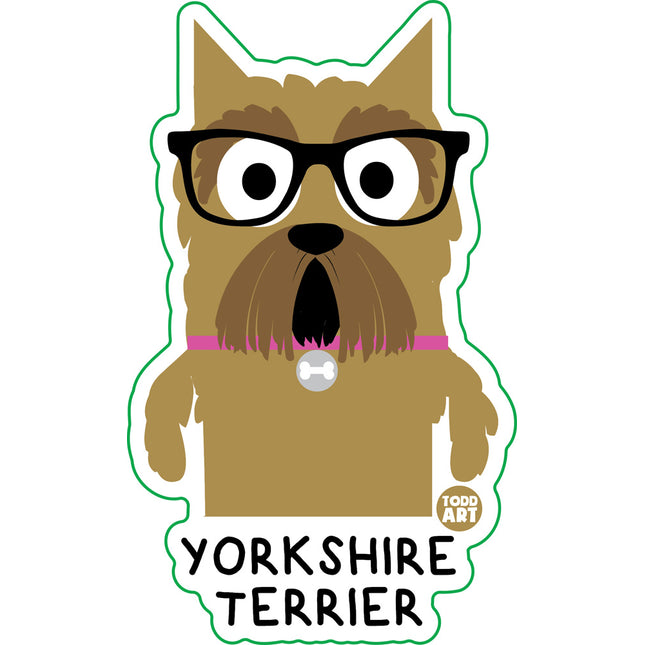 Bow Wow Meow Yorkshire Terrier Vinyl Sticker