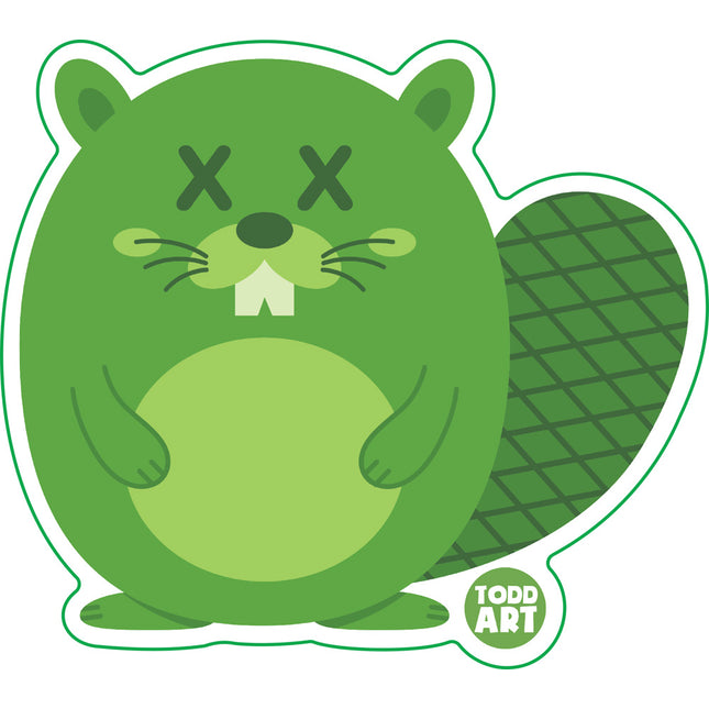 Deadimals Beaver Vinyl Sticker