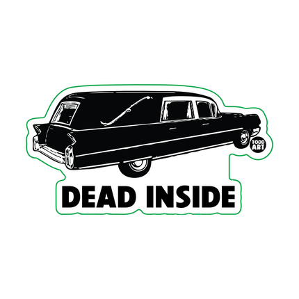 Dead Inside Hearse Pun Vinyl Sticker