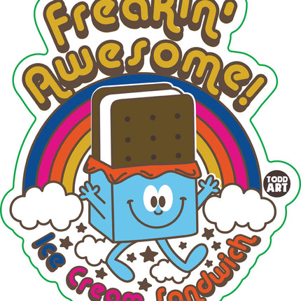 Funshine Ice Cream Sandwich Vinyl Sticker