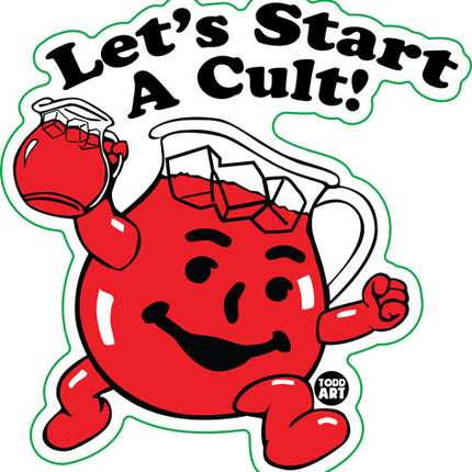 Let's Start A Cult Kool Aid Man Vinyl Sticker