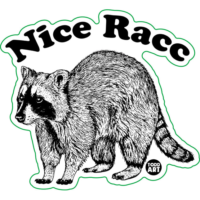 Nice Racc Raccoon Vinyl Sticker