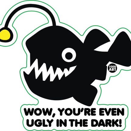 Still Ugly In The Dark Angler Fish Vinyl Sticker