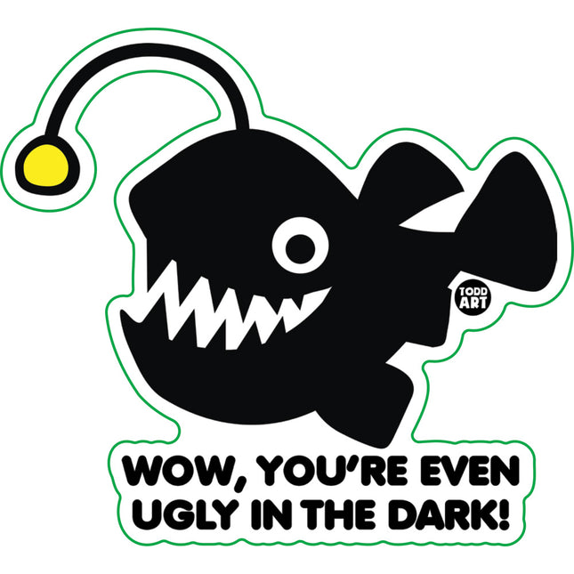 Still Ugly In The Dark Angler Fish Vinyl Sticker