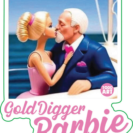 Gold Digger Barbie Vinyl Sticker