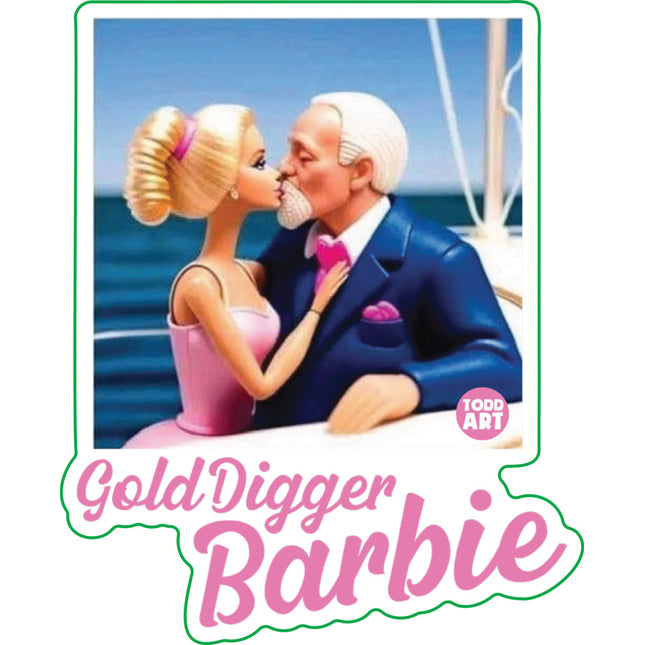 Gold Digger Barbie Vinyl Sticker
