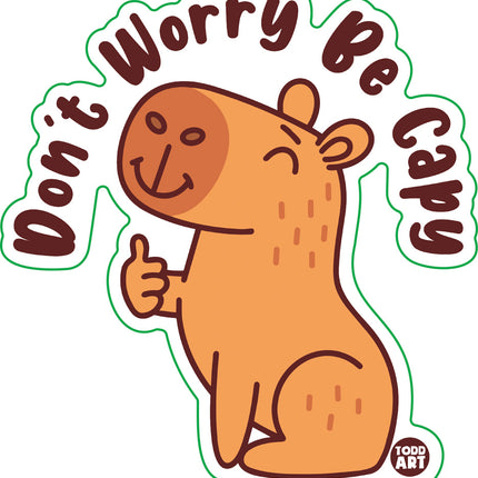 Don't Worry Be Capy Vinyl Sticker