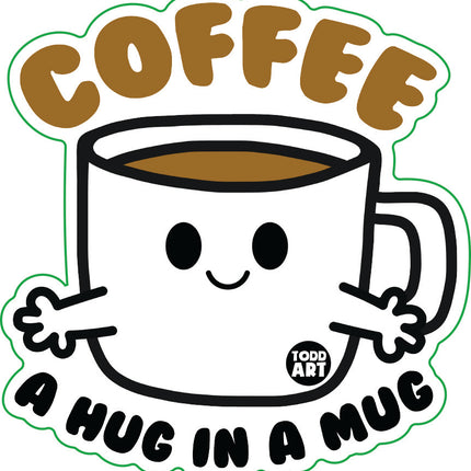 Coffee A Hug In A Mug Vinyl Sticker