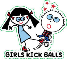 Girls Kick Balls Vinyl Sticker