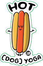 Hot Dog Yoga Vinyl Sticker