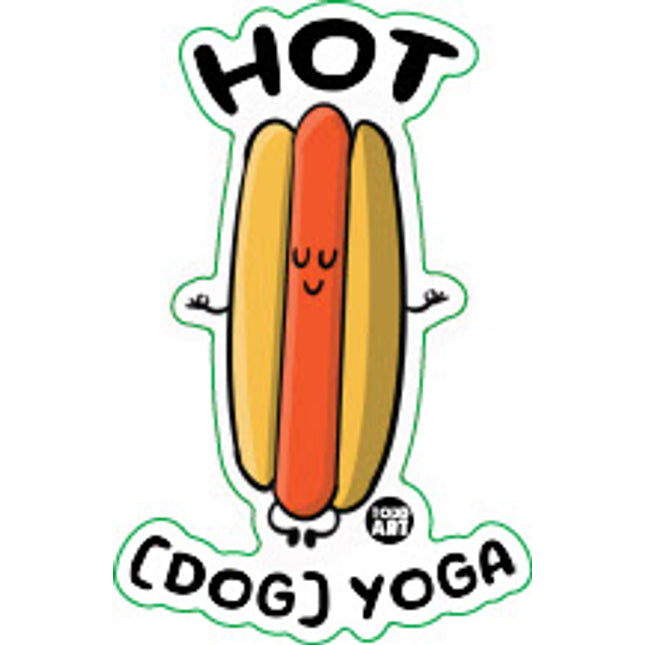 Hot Dog Yoga Vinyl Sticker