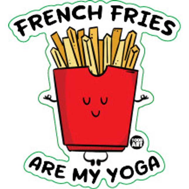 French Fries Are My Yoga Vinyl Sticker