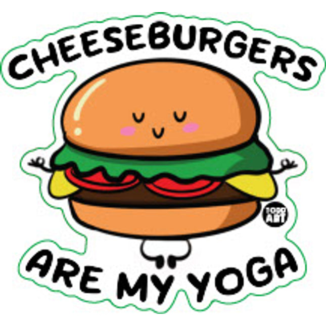Cheeseburgers Are My Yoga Vinyl Sticker
