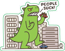 People Suck Godzilla Vinyl Sticker