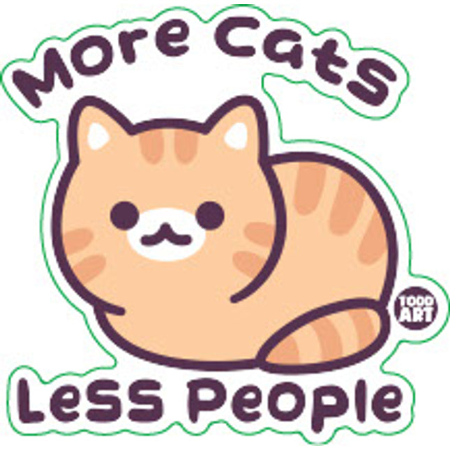 More Cats Less People Vinyl Sticker