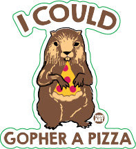 Gopher Pizza Vinyl Sticker