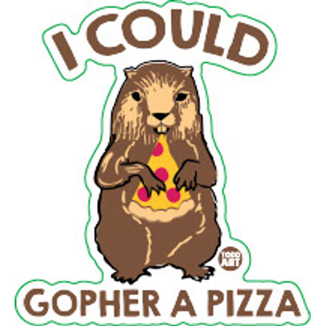 Gopher Pizza Vinyl Sticker