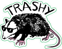 Trashy Possum Vinyl Sticker