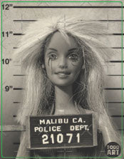 Barbie Malibu Mugshot Vinyl Sticker