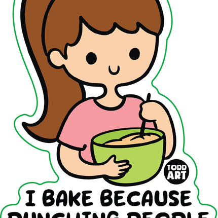 I Bake Punching Frowned Upon Vinyl Sticker