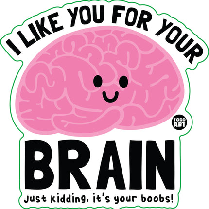 I Like You For Your Brain Vinyl Sticker