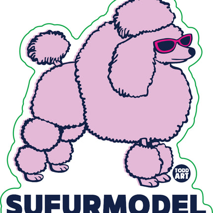 Surfurmodel Dog Vinyl Sticker